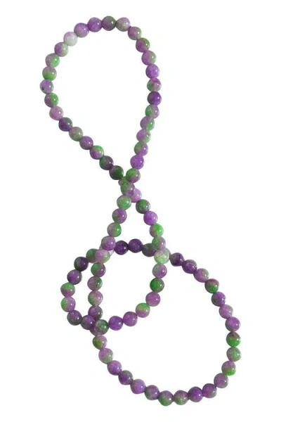 Seree Lavender Field Green Purple Jade Pendant Necklace In Multi