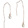 Seree Women's White Lilith Pearl Thread Earrings In White