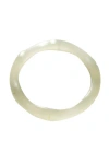 Seree Mermaid Off White Skinny Jade Ring In Light Green