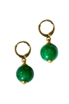 Seree Nadene Jade Drop Earrings In Green