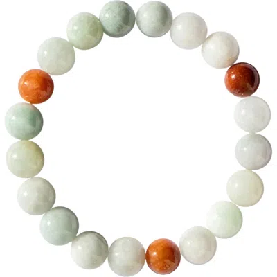 Seree Pea Beaded Jade Bracelet In Off White