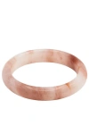 Seree Peach Blossom Pink Jade Stone Bangle In Multi