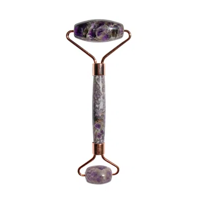 Seree Pink / Purple Jade Stone Face Roller Purple In Multi