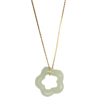 Seree Plum Blossom Green Jade Pendant Necklace In Light Green