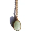 Seree Women's Green Puzzle Jade Stone Pendant Necklace Pebble In Light Green