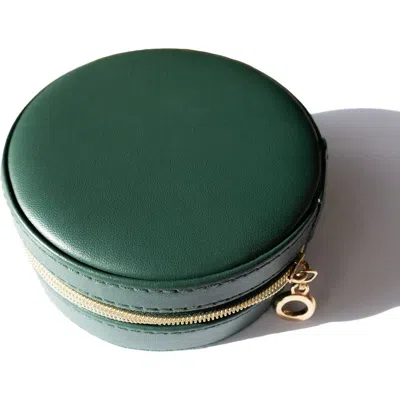 Seree Round Jewelry Travel Case In Green