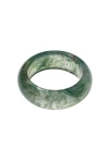 Seree Seaweed  Green Jade Stone Ring In Green