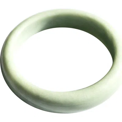 Seree Tennis Opaque Green Jade Stone Bangle In Animal Print