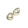 Seree Women's Amelie Skinny Jade Stone Hoop Earrings - Off White In Metallic