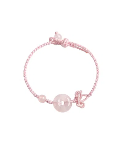 Seree Women's Baby Collection Donut Charm Pink Woven Baby Bracelet Anklet