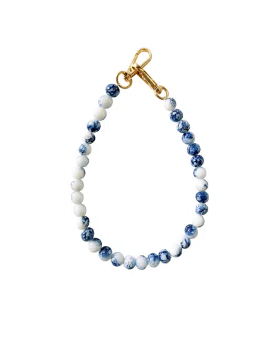 Seree Women's Beaded Bag Charm In Blue In Gold