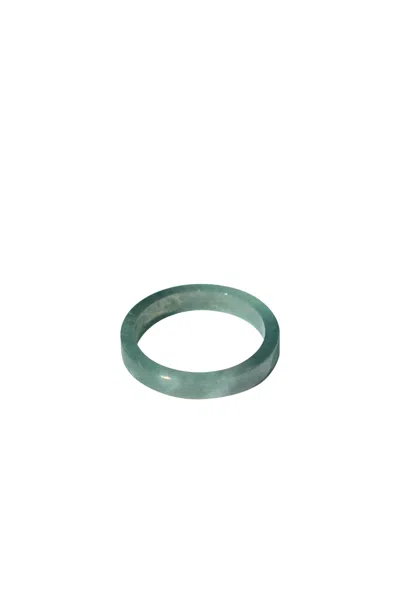 Seree Women's Blue Gale Cyan Square Jade Ring