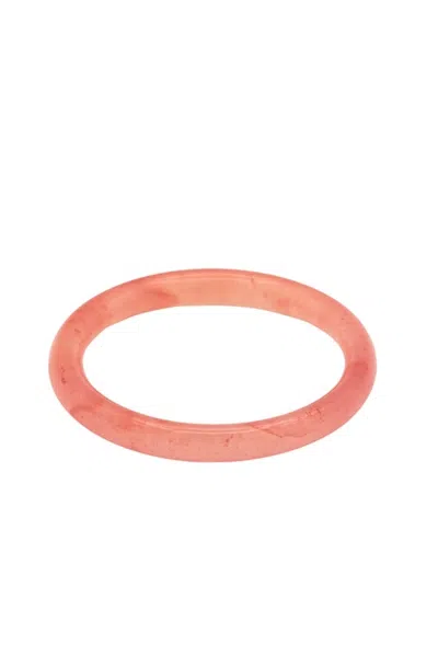 Seree Women's Blush Skinny Pink Skinny Round Jade Stone Bangle In Pink