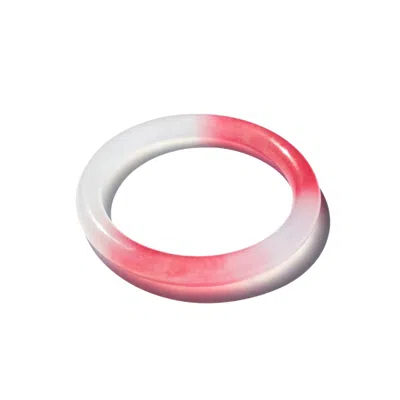 Seree Women's Blush Skinny Round Jade Stone Bangle - Pink Ombre