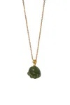 Seree Cat Paw Ii Green Jade Pendant Necklace In Green