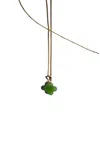 Seree Women's Clover Green Jade Pendant Necklace In Green