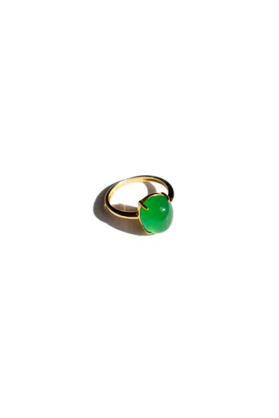 Seree Women's Dew Green Jade Stone Ring In Gold