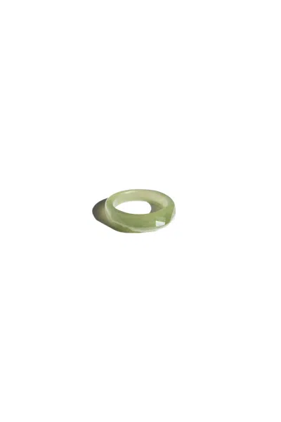 Seree Women's Dia Structured Green Jade Ring