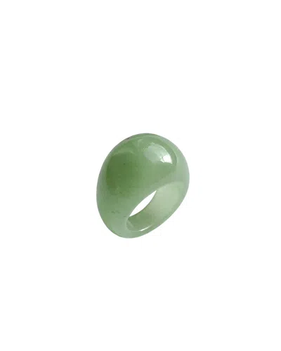Seree Women's Dome Jade-green Aventurine Signet Ring