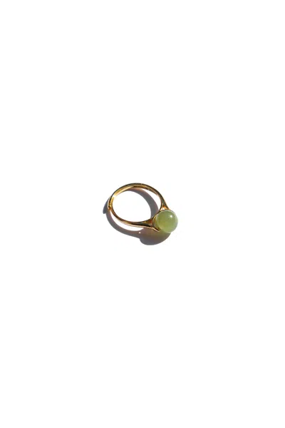 Seree Women's Equinox Green Bead Jade Ring In Gold