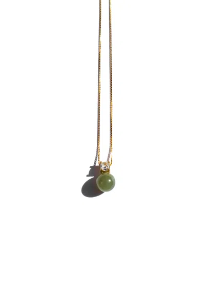 Seree Women's Esther Green Jade & Zircon Necklace