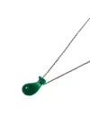 Seree Women's Fudai Green Jade Stone Pendant Necklace In Gray