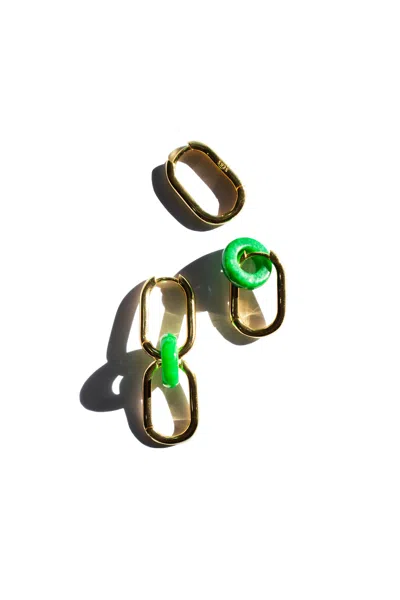 Seree Women's Gold Della Convertible Link Jade Earrings