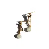 Seree Women's Gold / Green Twinkle Moon And Star Drop Earrings In Gold/green