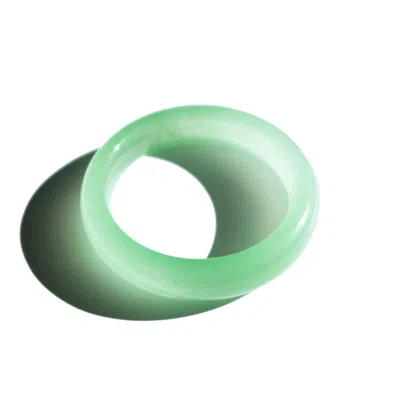 Seree Women's Green Agave Classic Cyan Jade Stone Bangle