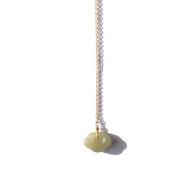 Seree Women's Green / Gold Cloud Green Jade Pendant Necklace In Multi