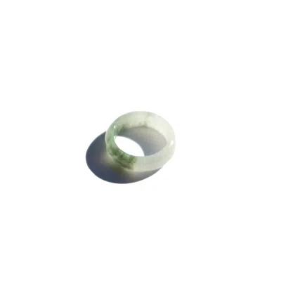 Seree Women's Green / Grey Koi Mottled Green Jade Ring - Green In Multi