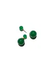 Seree Women's Green Orbit Duo Double Ended Jade Stone Stud Earrings