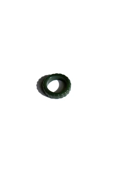 Seree Women's Green Sophia Skinny Jade Ring