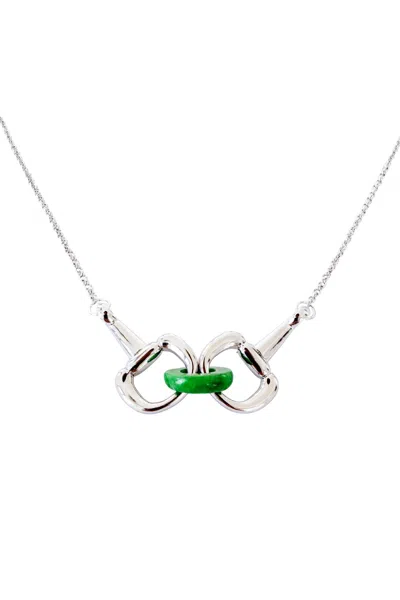 Seree Women's Green Year Of The Horse Limited Edition Equestrian Snaffle Bit Necklace In Metallic