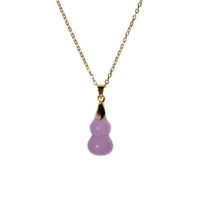 SEREE WOMEN'S HULU JADE STONE PENDANT NECKLACE PURPLE
