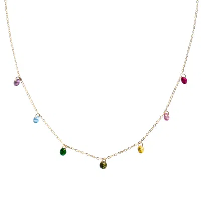 Seree Women's Lilian Rainbow Zircon Necklace In Yellow