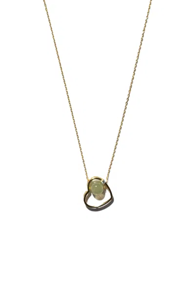 Seree Women's Maison Heart Green Jade & Zircon Pendant Necklace