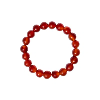 Seree Women's Manifest Collection Confidence Red Crystal Beaded Bracelet