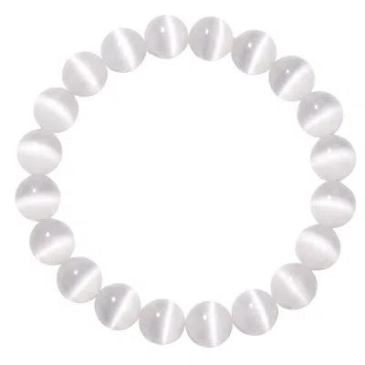 Seree Women's Manifest Collection Intuition White Cat's Eye Beaded Bracelet