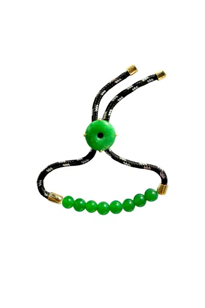 Seree Paracord Jade Slider Bracelet In Green