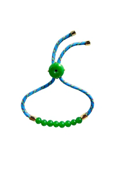 Seree Paracord Jade Slider Bracelet In Blue