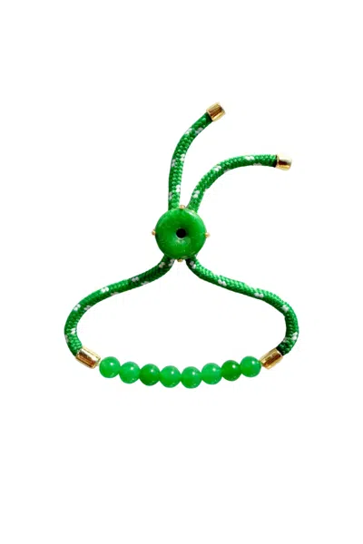 Seree Paracord Jade Slider Bracelet In Green