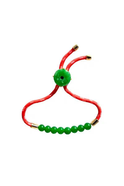 Seree Paracord Jade Slider Bracelet In Green