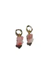 Seree Women's Pink / Purple Bear Agate Charm Earrings
