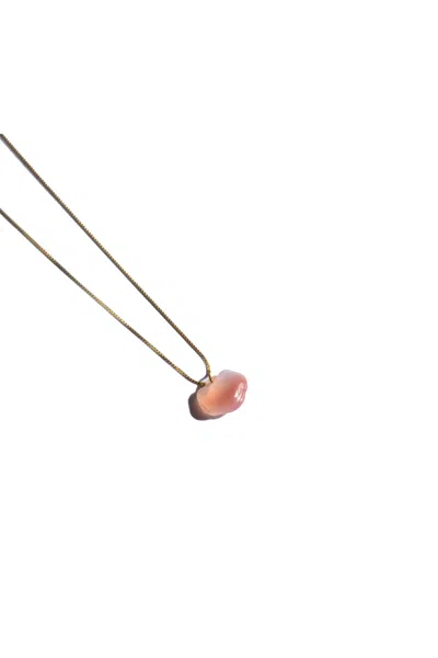 Seree Women's Pink / Purple Cloud Pink Agate Pendant Necklace In Gold