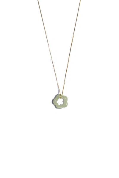 Seree Women's Plum Blossom Green Jade Pendant Necklace