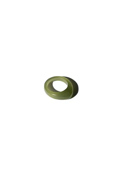 Seree Women's Pyra Teardrop Green Jade Ring
