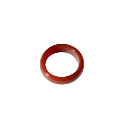 Seree Women's Red Persimmon Dark Orange Jade Stone Ring