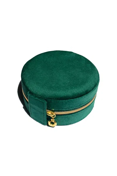 Seree Women's Round Jewelry Travel Case In Green
