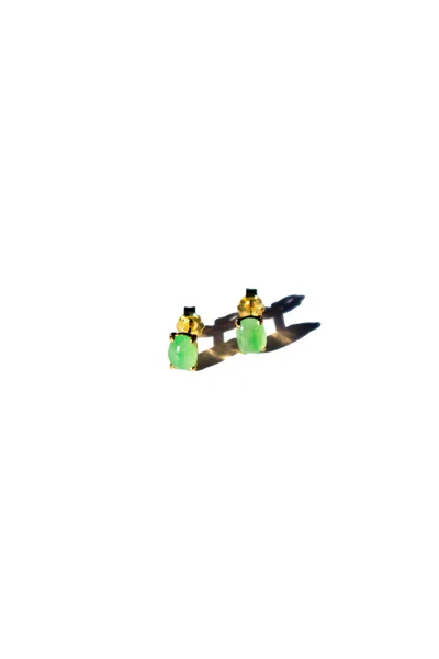 Seree Women's  Atelier Remi Imperial Green Jade Stud Earrings